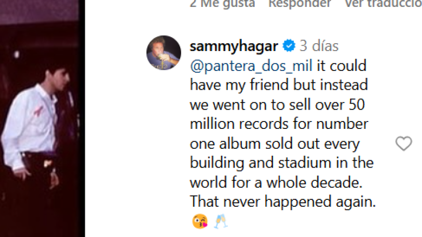 Primer comentario de Sammy Hagar