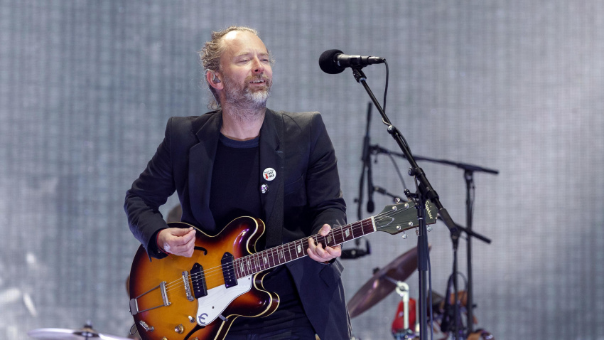 MR81T8 Thom Yorke of Radiohead performing live during their headline set at TRNSMT Festival. Thom Yorke onstage, Radiohead singer.