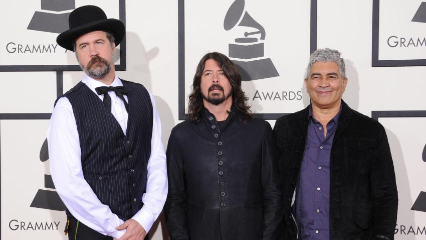 DRHAJK Los Angeles, California, USA. 26th Jan, 2014. Dave Grohl & Krist Novoselic arrives for the 56th Annual Grammy Awards at the Staples Center. Credit:  Lisa O'Connor/ZUMAPRESS.com/Alamy Live News