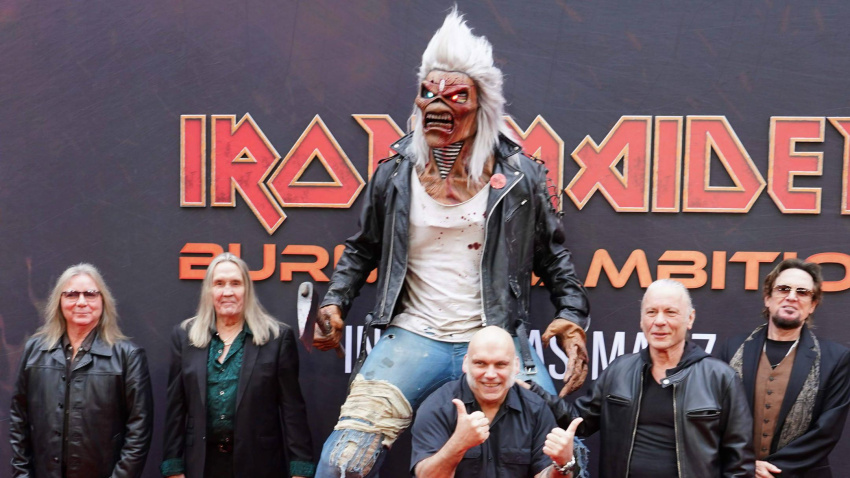 (Left to right) Dave Murray, Nicko McBrain, Blaze Bayley, Bruce Dickinson and Adrian Smith attending the Iron Maiden: Burning Ambition world premiere, at Cineworld Leicester Square in central London. Picture date: Tuesday May 5, 2026.