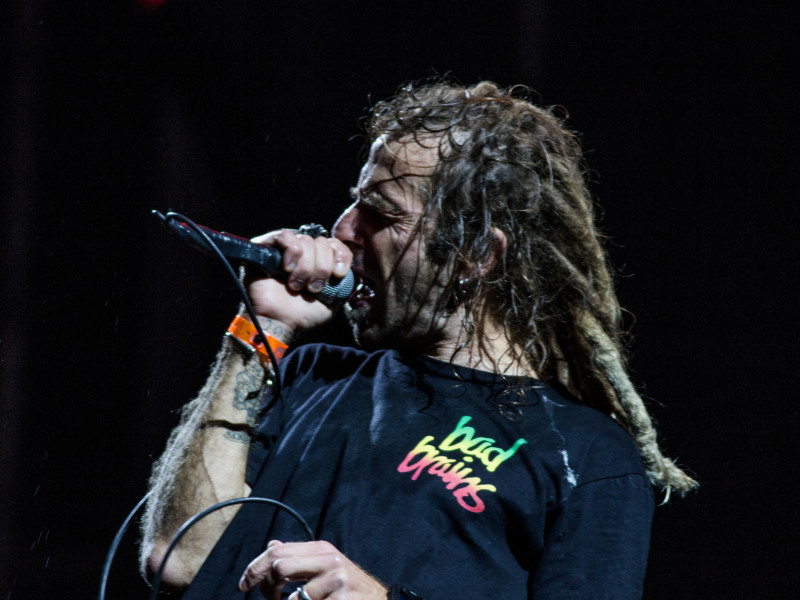 JGGDGR Randy Blythe vocalist of the band Lamb of god in the rock al parque music festival in Bogota , Colombia.