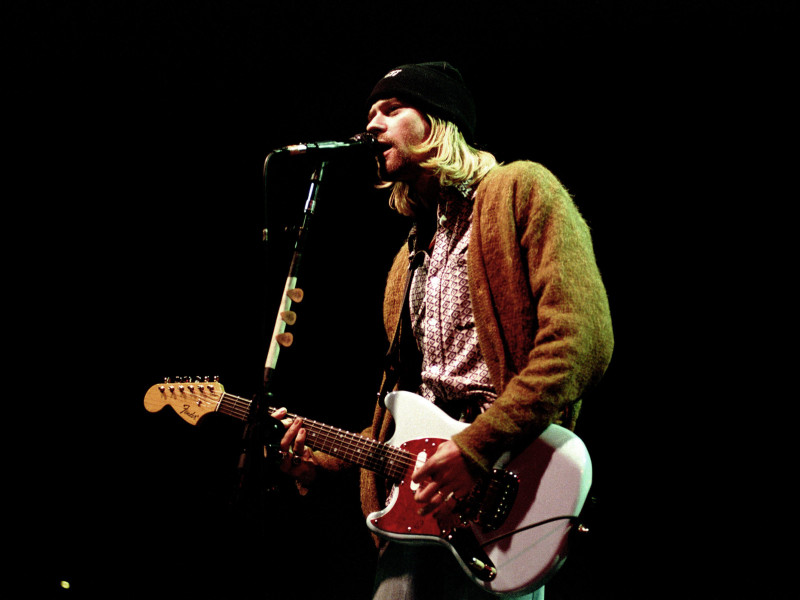 2AJPYR7 Milan Italy, 25/02/1994: Kurt Cobain singer and guitarist of Nirvana during the live concert at the Palatrussardi