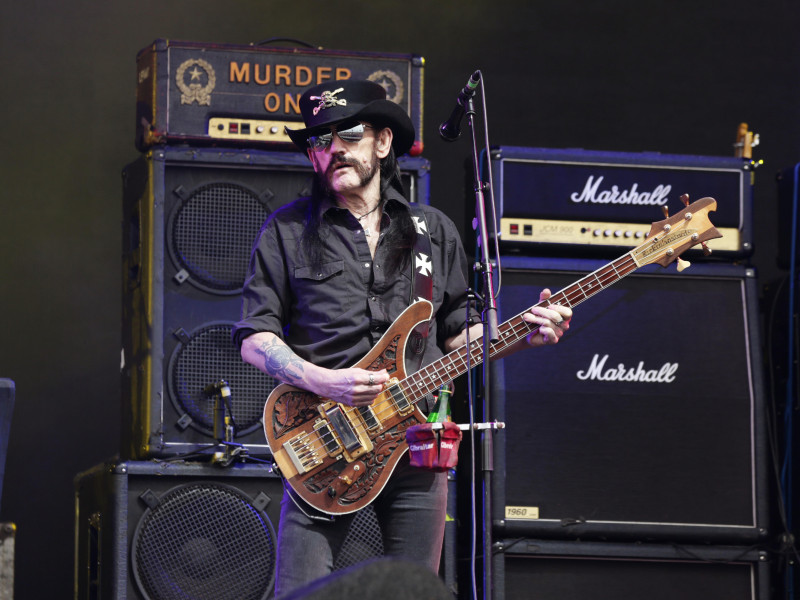 G84Y4E Lemmy of Motorhead performing on the Pyramid Stage at the Glastonbury Festival, at Worthy Farm in Somerset. PRESS ASSOCIATION Photo. Picture date: Friday June 26, 2015. Photo credit should read: Yui Mok/PA Wire