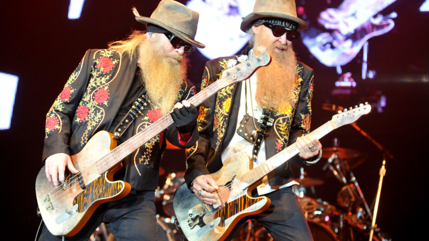 DA9WM3 Pardubice, Czech Republic. 8th July, 2013. Dusty Hill, left, and Billy Gibbons of the U.S. hard rock band ZZ Top perform during their Summer/Fall Tour concert in Pardubice, Czech Republic, on Monday, July 8, 2013. Credit: Vostarek Josef/CTK Photo/Alamy Live News