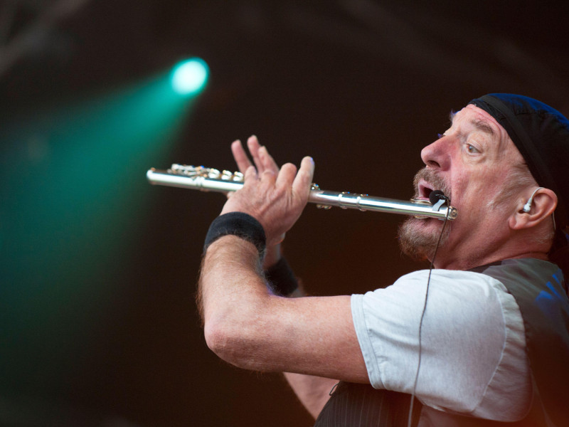 2F54RK1 Singer/songwriter and multi-instrumentalist, Ian Anderson former leader of rock band Jethro Tull performing at the Wychwood Festival, UK, June 5, 2011