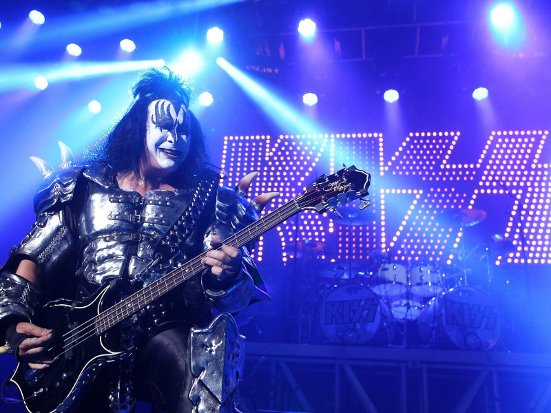 2HBGXTJ Gene Simmons of Kiss performs in aid of the charity Help for Heroes at The HMV Forum in Kentish Town, London.