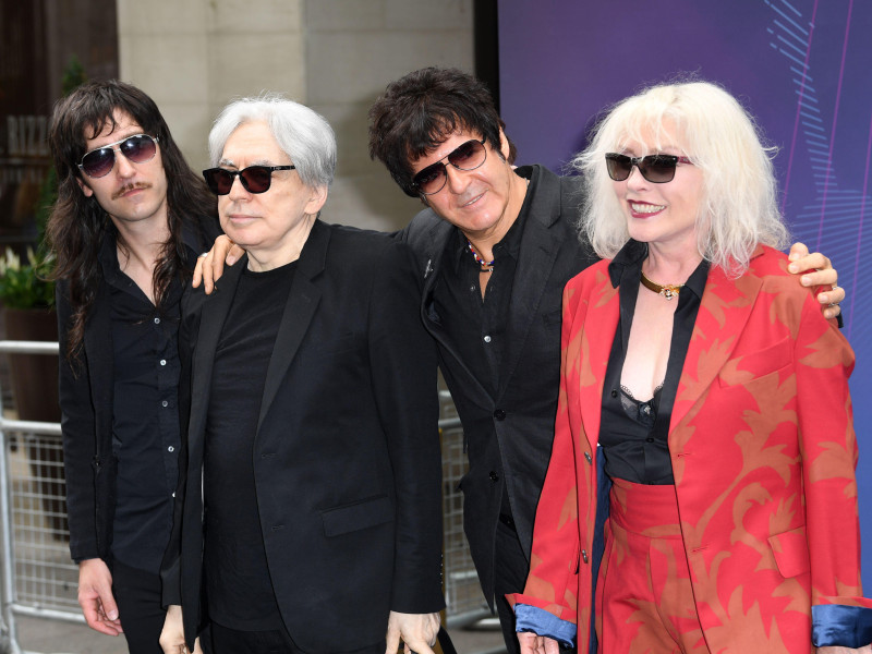 2DGPEJF Left to right, Matt Katz-Bohen, Chris Stein, Clem Burke and Debbie Harry from Blondie arriving for the Nordoff Robbins O2 Silver Clef Awards held at the Grosvenor House Hotel in London, Friday June 30, 2017