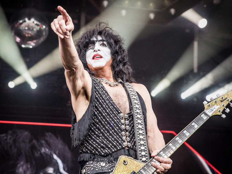 2RCMF7N Paul Stanley of Kiss performing live at their last European concert in Tonsberg, Norway on 15 July 2023