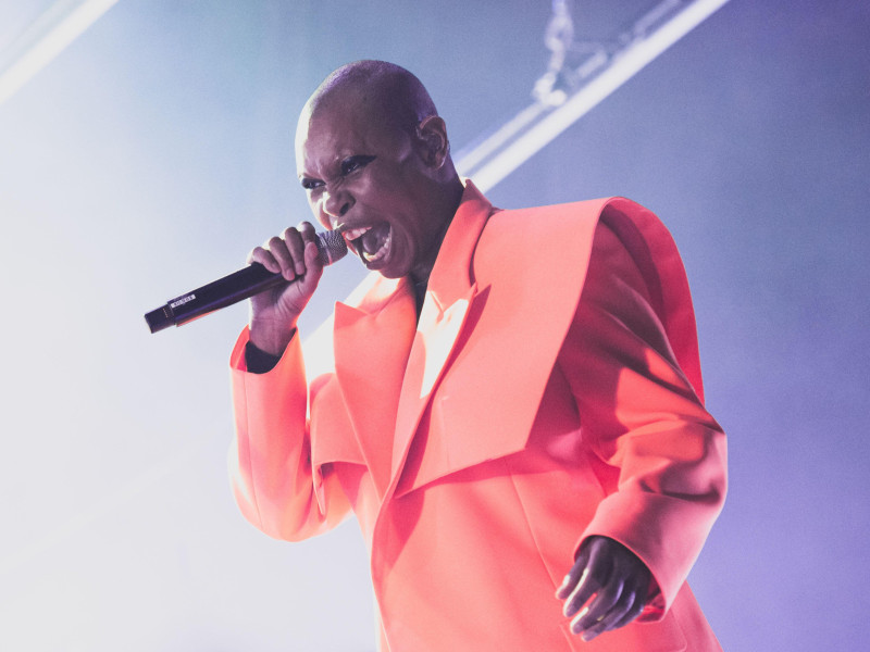 2JFE3D3 ITALY, COLLEGNO, JULY 1ST 2022: Skin, singer of the British rock band ?Stunk Anansie?, performing live on stage at the ?Flowers Festival? 2022 edition for the ?Celebrating 25 years? tour