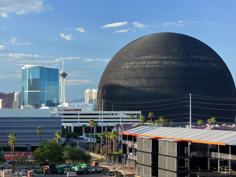 2RJ55F2 The Sphere in Las Vegas, Nevada, USA; from the Westin Hotel