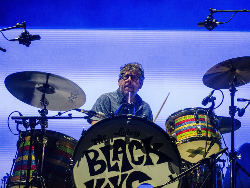 2T8A02W Patrick Carney of The Black Keys performing at Rockwave Festival in Athens (TerraVibe Park) / Greece, July 2023