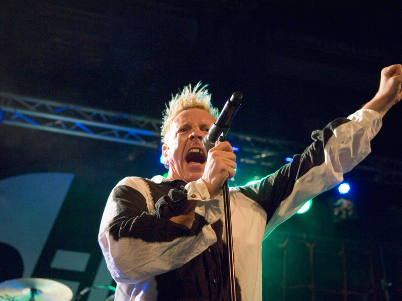 C7JR42 John Lydon playing with Public Image Limited at the Coal Exchange in Cardiff Bay. Editorial use only