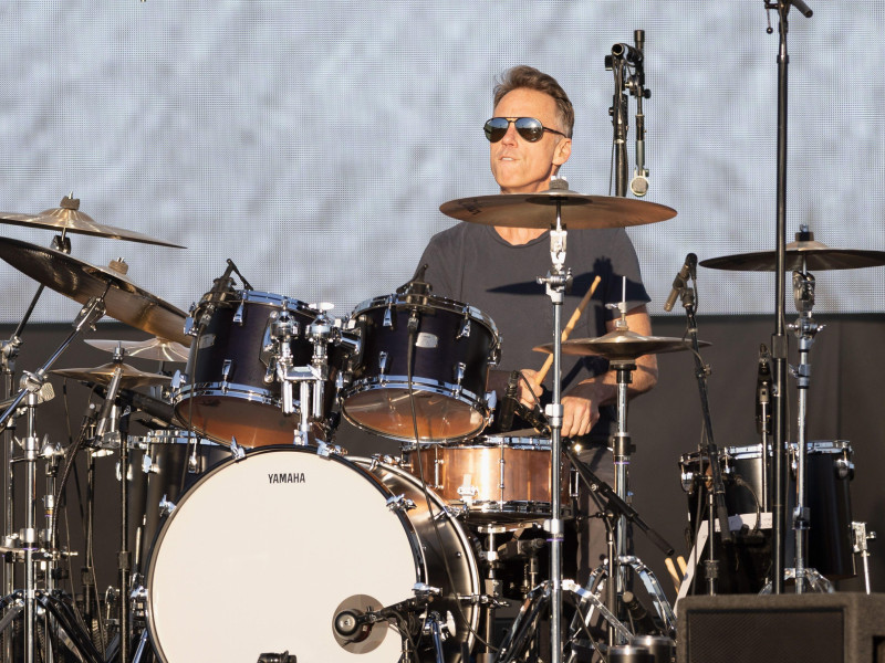 2JRG8R1 London, UK. 9 July, 2022. Matt Cameron of Pearl Jam performs on stage during the British Summer Time festival at Hyde Park in London, England. Credit: S.A.M./Alamy