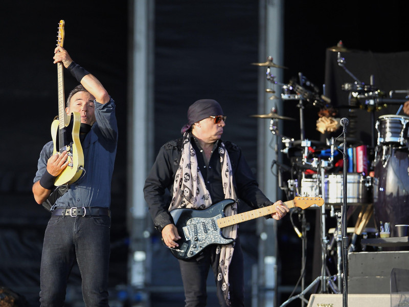 2HBHB0R E Street Band guitarist Steven Van Zandt performs with headliner Bruce Springsteen performs on stage during day 2 of Hard Rock Calling at Olympic Park, London