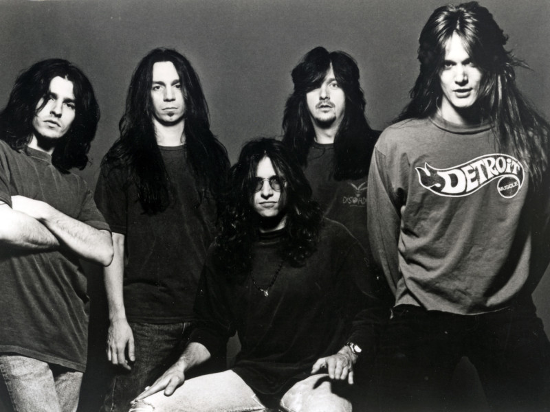 C5G9FP SKID ROW Promotional photo of US group from l: Rachel Bolan,Scott Hill, Rob Affuso, Snake and Sebastian Bach