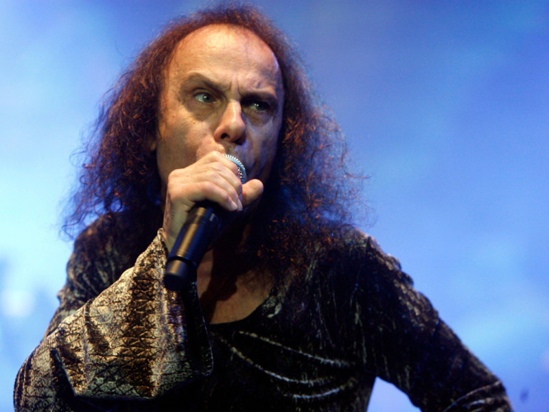 3CGF9NJ Ronnie James Dio of Black Sabbath performing live on their "Heaven and Hell" tour in Copenhagen, Denmark - 06 June 2007