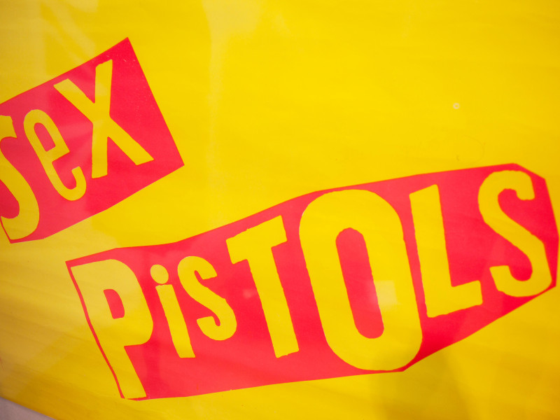 D0E7KF London, UK. Friday 23rd November 2012. Christies auction house showcasing memorabilia from every decade of the past century of popular culture from the industries of film and music. Original Sex Pistols print. Never Mind The Bollocks