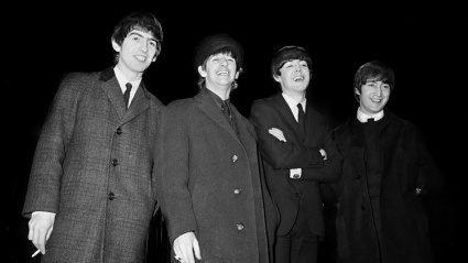 2Y99A82 The Beatles. Portrait of the British rock group in 1964 by Marion S Trikosko. From left to right, George Harrison, Ringo Starr, Paul McCartney, John Lennon.