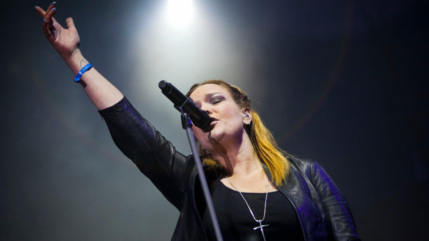 CMC72J Singer Anette Olzon of group Nightwish from Finland performs during the International music festival Masters of Rock in Vizovice, Czech Republic, on Sunday, July 15, 2012. (CTK Photo/Josef Omelka)