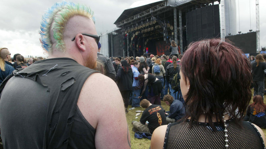 CRE8EY Heavy Metal fans at OzzFest, Castle Donnington, United Kingdom.