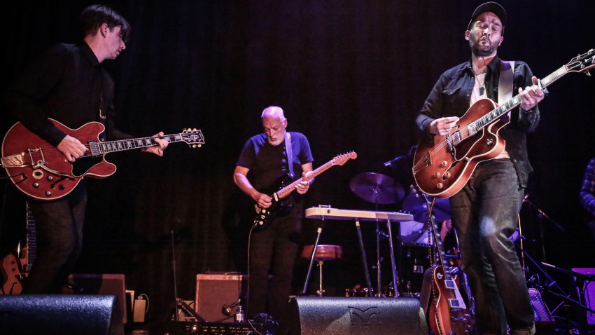 2E9EJAX David Gilmour of Pink Floyd joined Ben Watt and Bernard Butler on stage at the Islington Assembly Hall in London to launch Watt's new album Hedra