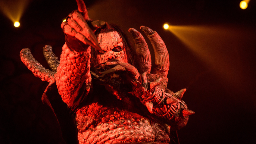 HPKD36 February 22, 2017 - Finnish hard rock/heavy metal band LORDI perfomed at Opera House in Toronto. Band members: MR LORDI, AMEN, OX, HELLA, MANA Credit: Igor Vidyashev/ZUMA Wire/Alamy Live News