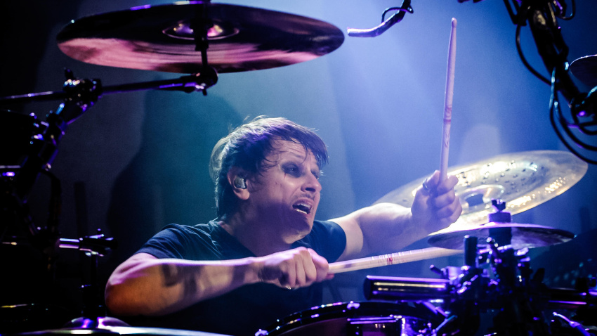 DF99Y7 Toronto, Ontario, Canada. 30th Sep, 2013. RAY LUZIER, drummer for American metal band KORN performs on stage at Sound Academy in Toronto. © Igor Vidyashev/ZUMAPRESS.com/Alamy Live News