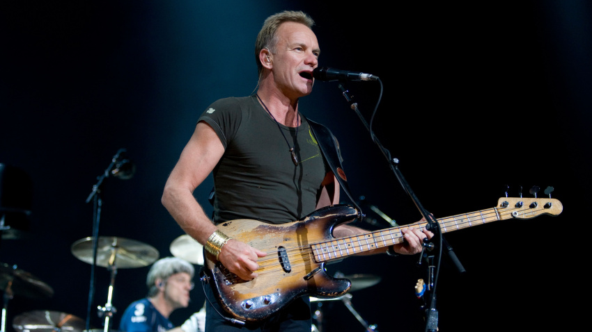 DCJKM9 Lead vocalist and bassist Sting (Gordon Sumner) of The Police performs in Charlottesville, VA on November 6, 2007.