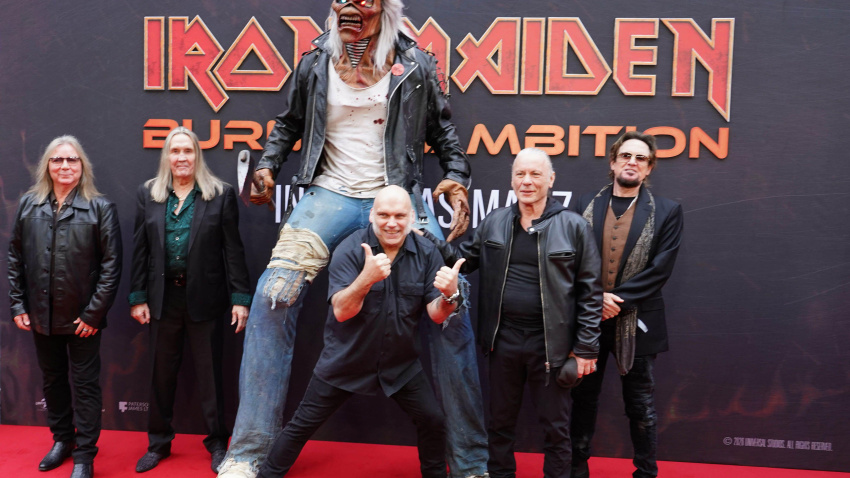 3EDET6E (Left to right) Dave Murray, Nicko McBrain, Blaze Bayley, Bruce Dickinson and Adrian Smith attending the Iron Maiden: Burning Ambition world premiere, at Cineworld Leicester Square in central London. Picture date: Tuesday May 5, 2026.