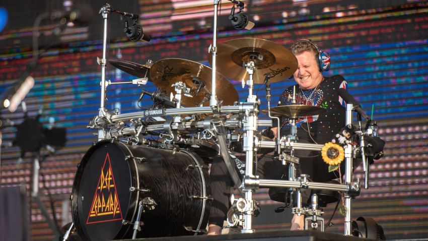2MBF488 June 22, 2019: Rick Allen performs with Def Leppard at the Hellfest Open Air festival