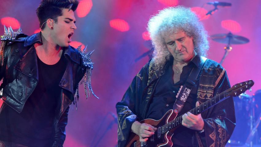 EHY2YJ WROCLAW, POLAND - JULY 7:  Concert Queen + Adam Lambert in the Rock Festival in Wroclaw on July 7, 2012 in Wroclaw, Poland.