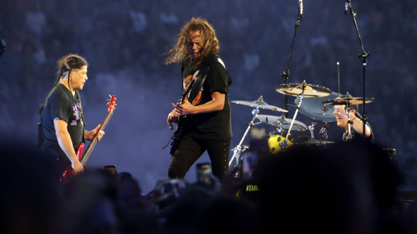 3EKTJ26 3EKTJ26 Bologna, Italia. 03rd June, 2026. Concerto Metallica allo Stadio Renato DallOAra di Bologna per unica data Italiana del Metallica M72 World Tour - Nella foto Kirk Hammett . Bologna 3 Giugno 2026 - Bologna - Italia (Photo Alessandro Ruggeri/LaPresse) Metallica will be performing at the Renato Dall'Ara Stadium in Bologna, the only Italian date of the Metallica M72 World Tour - Bologna, June 3, 2026- Bologna - Italy (Alessandro Ruggeri/ Credit: LaPresse/Alamy Live News