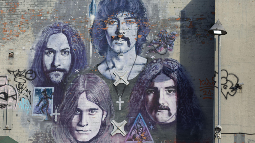 3C7P7RR Legendary Black Sabbath front man ,Ozzy Osbourne memorial, in memory of Ozzy Osbourne