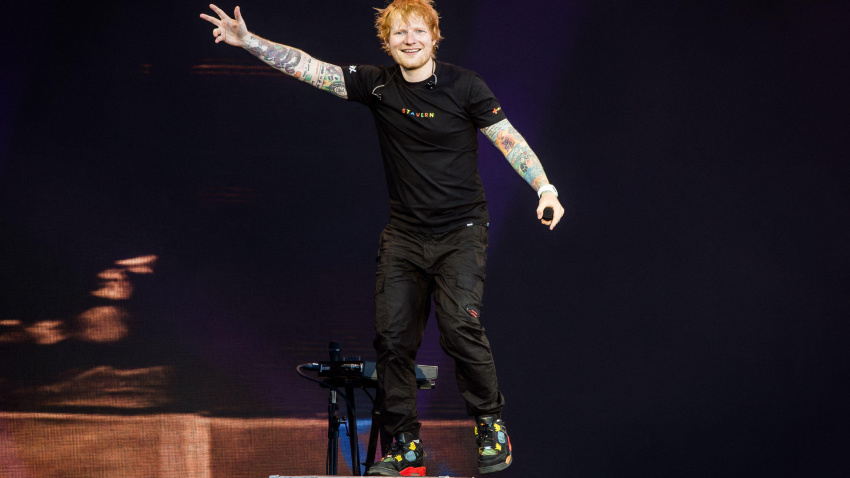 Ed Sheeran performing live in July 2024