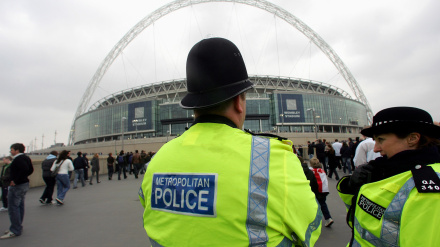 JEA1HH WEMBLEY STADIUM & POLICE WEMBLEY STADIUM LONDON WEMBLEY STADIUM LONDON ENGLAND 24 March 2007