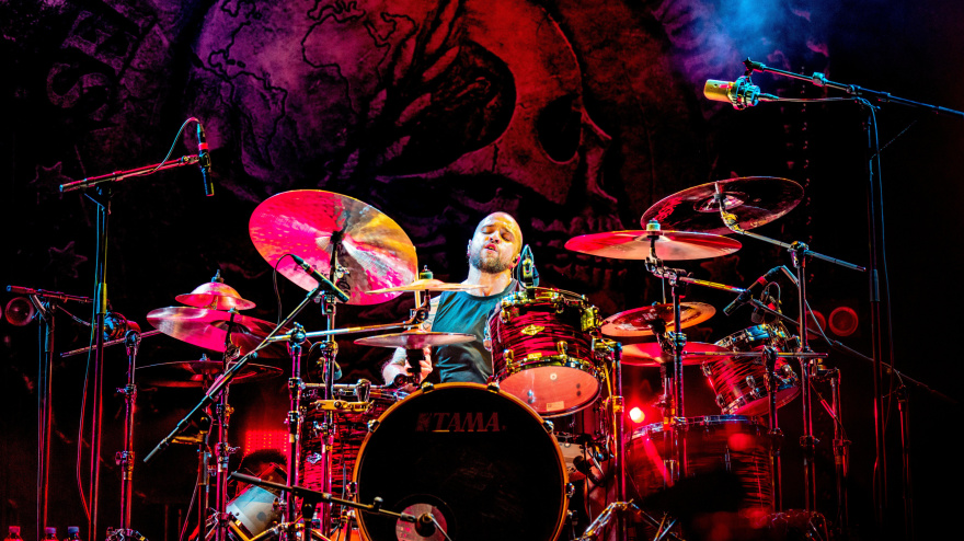 2X3YNYC Italy 17 August 2023 Eloy Casagrande Lopes - ex Sepultura and new Slipknot drummer  - live in Brescia © Andrea Ripamonti / Alamy