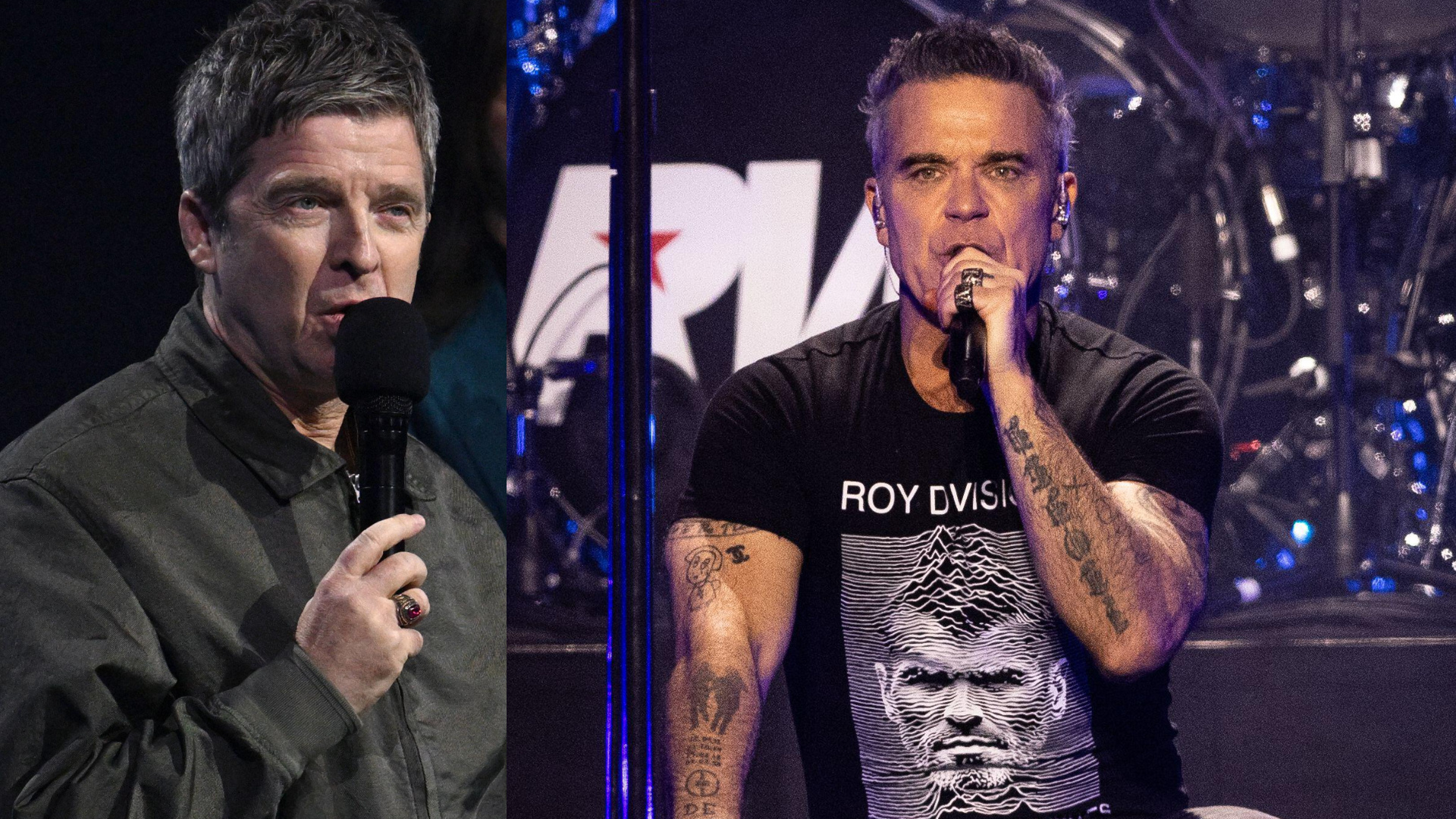Robbie Williams desafía a Noel Gallagher en su propio terreno con una valla publicitaria en...