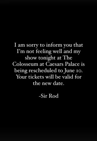 Rod Stewart cancela un enorme concierto horas antes de que tenga lugar