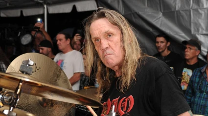 KKE037 COCONUT CREEK, FL - DECEMBER 05: Nicko McBrain of Iron Maiden performs during Rock n Roll Ribs 6th Anniversary party on December 5, 2015 in Coconut Creek, FloridaPeople: Nicko McBrain
