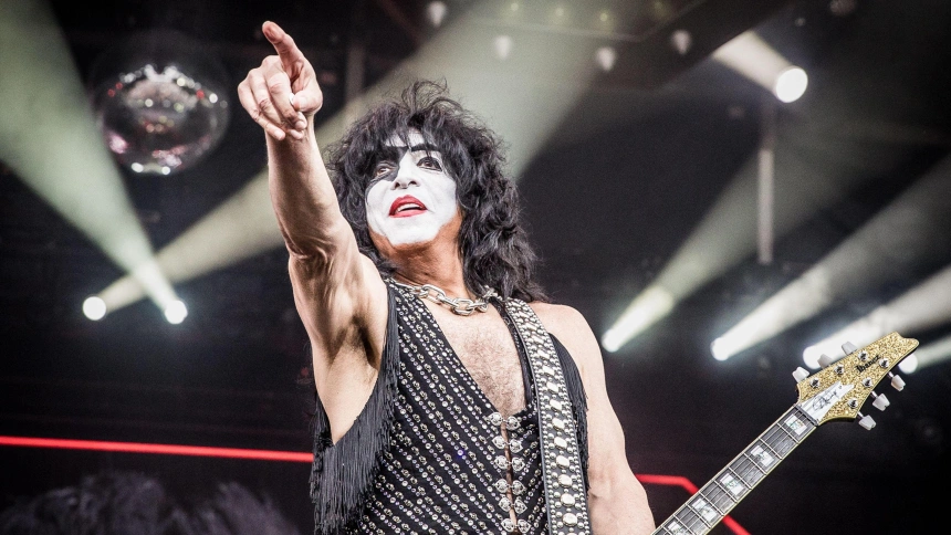2RCMF7N Paul Stanley of Kiss performing live at their last European concert in Tonsberg, Norway on 15 July 2023