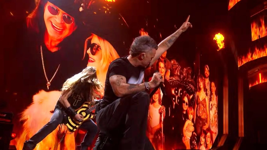 Robbie Williams y Zakk Wylde encabezan un potente homenaje a Ozzy Osbourne en los Brit Awards: así tocaron “No More Tears”