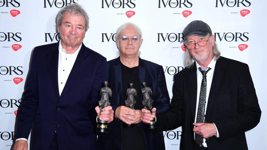 EMBARGOED TO 1000 WEDNESDAY APRIL 6 File photo dated 23/05/19 of members of the band Deep Purple (left to right) Ian Gillan, Ian Paice and Roger Glover. Deep Purple frontman Ian Gillan has said new album Splat! returns to the "dynamics, the balance and the fun" of the music the band made in the early 1970s. The British rock band, formed in 1968, will release their 24th studio album on July 3. Issue date: Tuesday May 5, 2026.