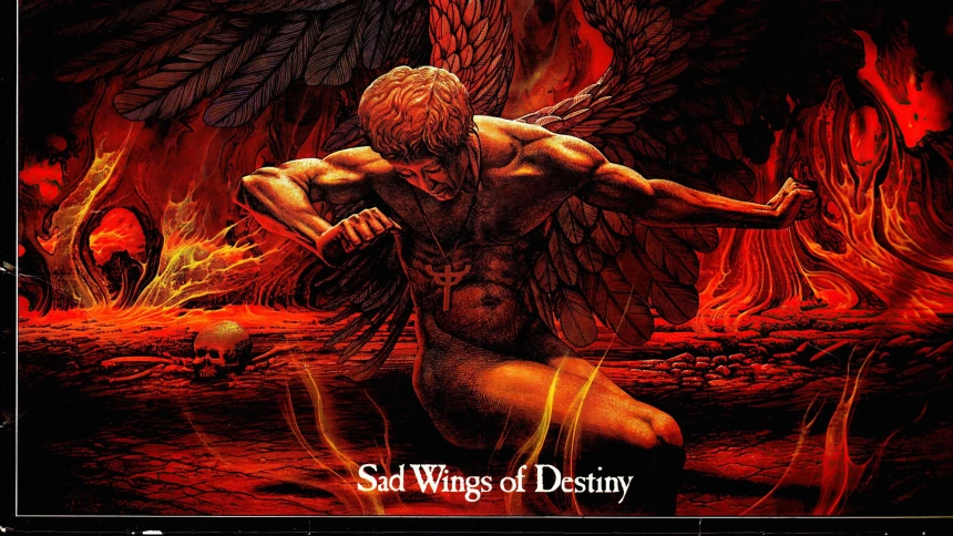 2HK6M41 Vintage vinyl record cover - Judas Priest - Sad Wings Of Destiny - D - 1975