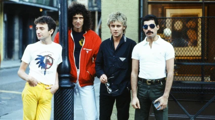 EJNBXY Queen, the rock band Freddie Mercury, Brian May, Roger Taylor and John Deacon seen here in New Orleans, USA. They are rehearsing for their forthcoming tour of South America. 21st September 1981,
