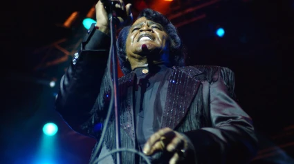 G5TC0E American funk legend James Brown performing on stage at the Ocean in Hackney, London.