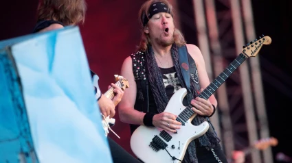 2A7RTDD Concert with Iron Maiden. Adrian Smith on stage.Photo Jeppe Gustafsson