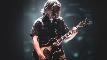 2J1GBDC DENMARK, COPENHAGEN, COPENHELL FESTIVAL 2019: Adam Jones, guitarist of the American rock band TOOL, performing live on stage for the European tour in Copenhagen, at the Copenhell Festival 2019.