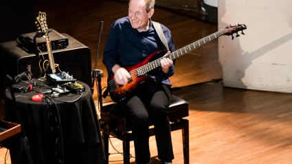 T7B20D John Paul Jones performing live on stage at the Conservatorio Giuseppe Verdi of Torino, for the ?Torino Jazz Festival" 2019