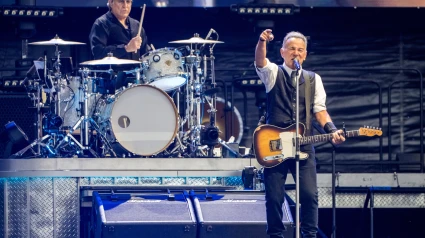 3BJFGYK Prague, Czech Republic. 15th June, 2025. American singer and guitarist Bruce Springsteen with The E Street Band, perform in Prague, Czech Republic, on June 15, 2025. Credit: Vit Simanek/CTK Photo/Alamy Live News