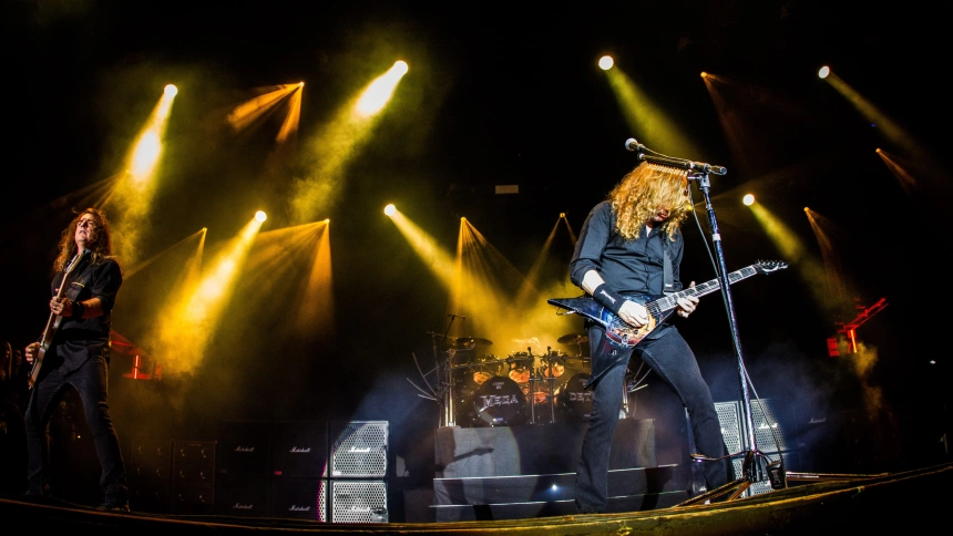JTT26W Sesto San Giovanni, Italy. 08th Aug, 2017. The american heavy metal band Megadeth pictured on stage as the perform live at Carroponte Milan Italy. Credit: Roberto Finizio/Pacific Press/Alamy Live News